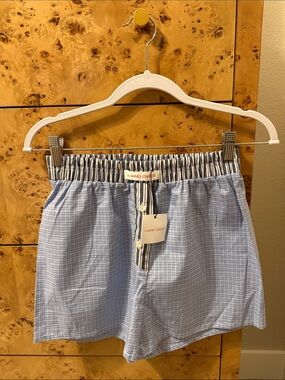 Hand Over Blue Checkered Cotton Boxer Shorts